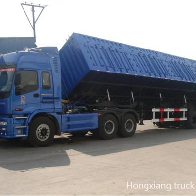 최대 운반량 100t 50t 5axles U 모양 후쪽 덤프 반 트럭 트레일러