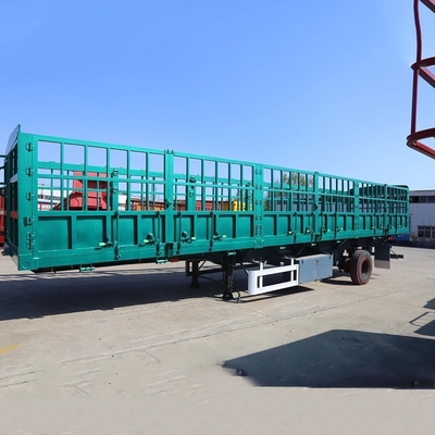 3 축 40-100 톤 대량 화물 운송 울타리 반 트레일러 1820mm 발판 사용자 정의