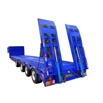 13t Axle Heavy Duty Flatbed Lowboy 낮은 침대 중장비 운송용 반 트레일러