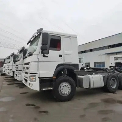 6X4 헤드 340HP 40ton 110km/H 중량 사용 된 트랙터 트럭 유로 2 수동 창