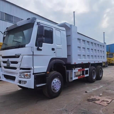 중고 6*4 HOWO 371HP 덤퍼 틱 트럭 수동 창문 튜브리스 타이어 디자인