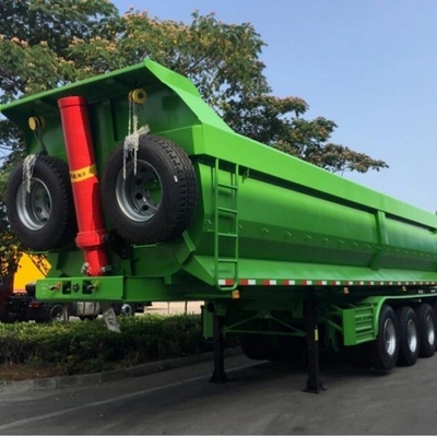 스틸 베드 1820mm 중량 2 축 U 모양 덤프 반 트레일러 돌 / 광산 / 모래