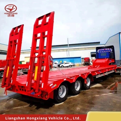 커스터마이징 80tons 3axles 확장 가능한 17m 낮은 베드 반 트레일러와 12r22.5 타이어