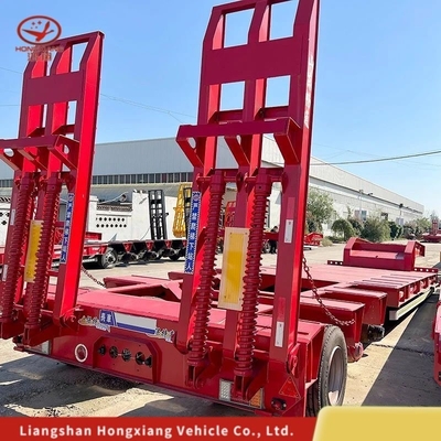 커스터마이징 80tons 3axles 확장 가능한 17m 낮은 베드 반 트레일러와 12r22.5 타이어