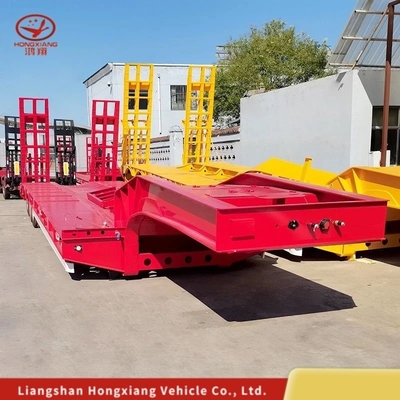 커스터마이징 80tons 3axles 확장 가능한 17m 낮은 베드 반 트레일러와 12r22.5 타이어
