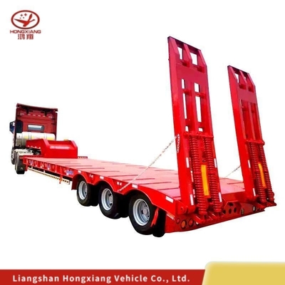 커스터마이징 80tons 3axles 확장 가능한 17m 낮은 베드 반 트레일러와 12r22.5 타이어