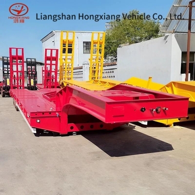 13t Axle 3 Axles 중량 하부 리브 트레일러 60톤 100톤 하부 리브 트레일러 트럭