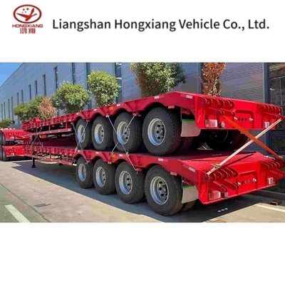 13t Axle 3 Axles 중량 하부 리브 트레일러 60톤 100톤 하부 리브 트레일러 트럭