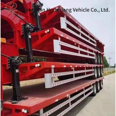 발자국 2240mm 13m 60-80t 반 트레일러 중장비용 하위 침대 로브보이 평면 반 트레일러