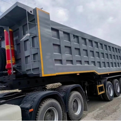 U-Turn 후 50t 60t 4 축 중량 부대 측면 알루미늄 뒷 30 50 60ton 수압 반 트럭 Dnd 덤프 트레일러