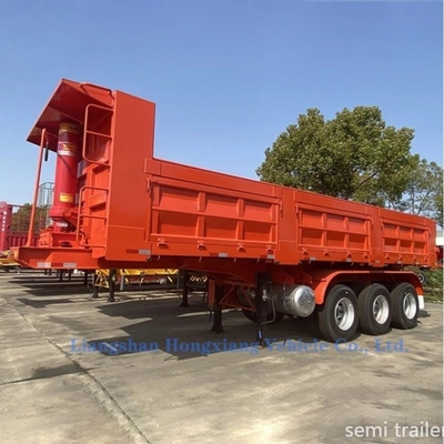 맞춤형 화이트 컬러 샷 폭발 3 Axles 뒷 덤프 반 트레일러 돌과 모래