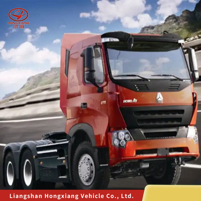 시노트럭 HOWO CNG 트랙터 트럭 6×4 드라이브 휠과 공기 서스펜션 운전석