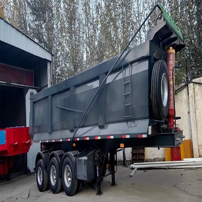 13t Axle Heavy Duty 60 큐브 미터 트랙터 수압 끝 후면 킵 덤프 반 트레일러