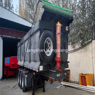 발자국 2240mm 중량 3 축 사이드 덤프 반 트레일러 트럭 / 사이드 월 틱퍼 덤프 트럭