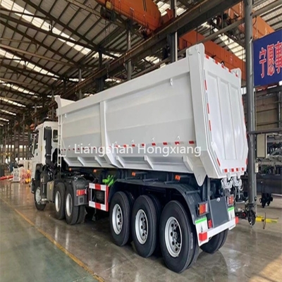 발자국 2240mm 중량 3 축 사이드 덤프 반 트레일러 트럭 / 사이드 월 틱퍼 덤프 트럭