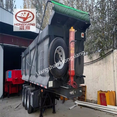 60t 80ton 100ton 수압 리프팅 실린더 트럭 템퍼 덤퍼 4 축 덤프 반 트레일러