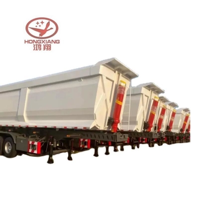 헤비 듀시 평면 끝 덤프 반 트럭 트레일러 수압 실린더 453m3 50ton 2 3 4 축