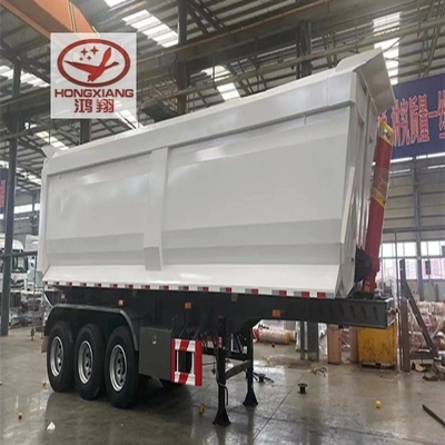 헤비 듀시 평면 끝 덤프 반 트럭 트레일러 수압 실린더 453m3 50ton 2 3 4 축