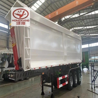 헤비 듀시 평면 끝 덤프 반 트럭 트레일러 수압 실린더 453m3 50ton 2 3 4 축