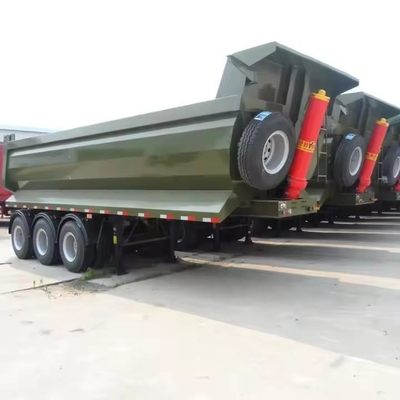 25cbm 32cbm U형 후면 끝 덤퍼 덤퍼 반 트럭 트레일러 타이어 12r22.5 평면