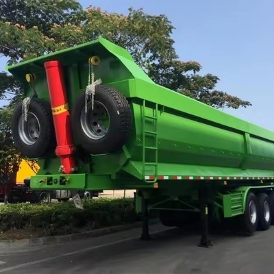 25cbm 32cbm U형 후면 끝 덤퍼 덤퍼 반 트럭 트레일러 타이어 12r22.5 평면