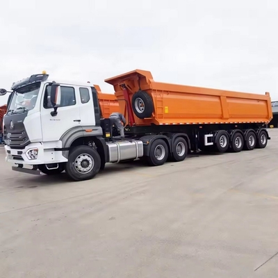 4 축 30t U 모양 덤프 트럭 반 트레일러 13t 축과 2240mm 레이더
