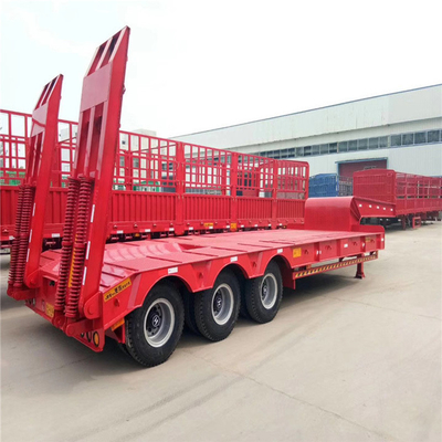 직선 3 4 축 60tons 80 Tons 낮은 침대 평면 / 플랫폼 트레일러 / 평면 컨테이너 트레일러