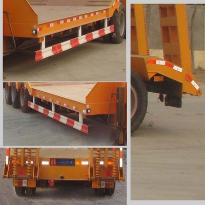 13t Axle Heavy Duty Flatbed Lowboy 낮은 침대 중장비 운송용 반 트레일러