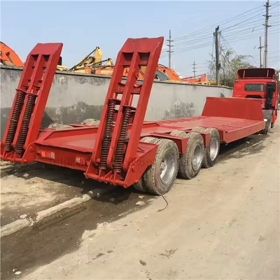 13t Axle Heavy Duty Flatbed Lowboy 낮은 침대 중장비 운송용 반 트레일러