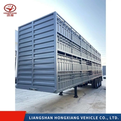 3 축 45FT 48FT 60ton Dropside Cargo 경량급 측면 벽 울타리를 위한 사이드 월 반 트레일러
