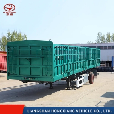 3 축 45FT 48FT 60ton Dropside Cargo 경량급 측면 벽 울타리를 위한 사이드 월 반 트레일러