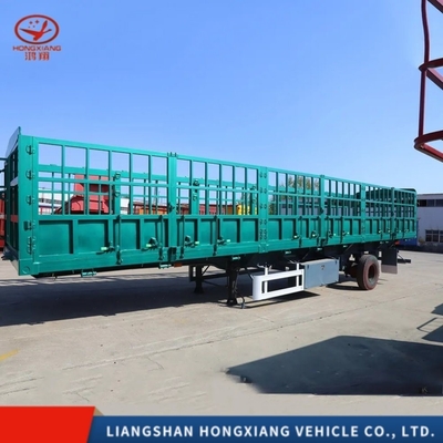 3 축 40 FT 50tons 광범위하게 사용되는 측면 벽 커튼 스틸 울타리 화물 상자 반 트레일러