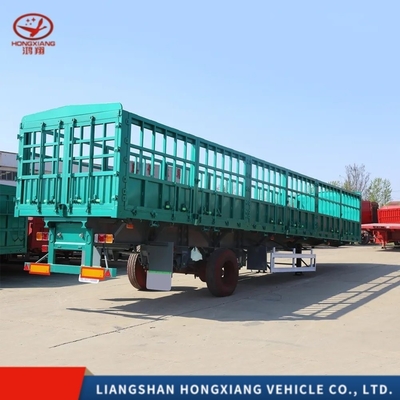 3 축 40 FT 50tons 광범위하게 사용되는 측면 벽 커튼 스틸 울타리 화물 상자 반 트레일러