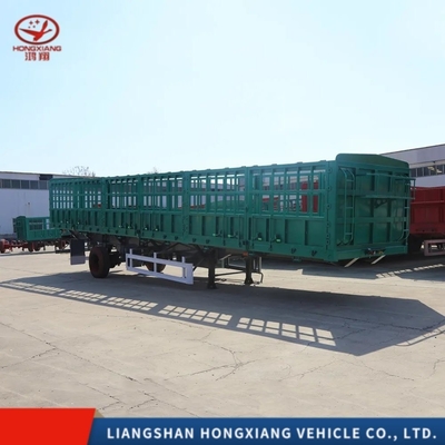 3 축 40 FT 50tons 광범위하게 사용되는 측면 벽 커튼 스틸 울타리 화물 상자 반 트레일러