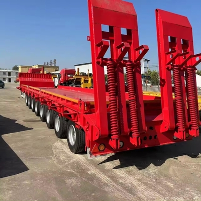 13t Axle Lowboy Semi Trailer with Dolly 3 4 5 Axle 80 Tons Semi Truck Trailer 스틸로 만든 반 트럭 트레일러