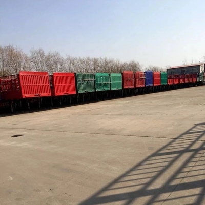 40t 60t 3 Axle 높은 측면 울타리 생식 가축 운송 울타리 스택 반 트레일러