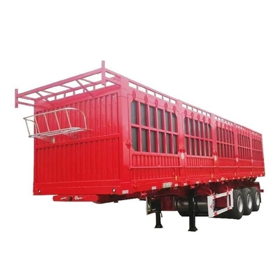 40t 60t 3 Axle 높은 측면 울타리 생식 가축 운송 울타리 스택 반 트레일러