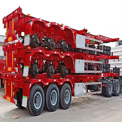 3 축 좋은 40FT 평면 침대 운송 트럭 트레일러 중량급 1820mm 발판