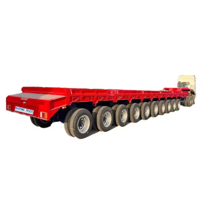 13m 3 Axles 아프리카 시장에 사용 된 낮은 침대 트레일러 평면 침대 트레일러 트럭 트레일러 Camionetas