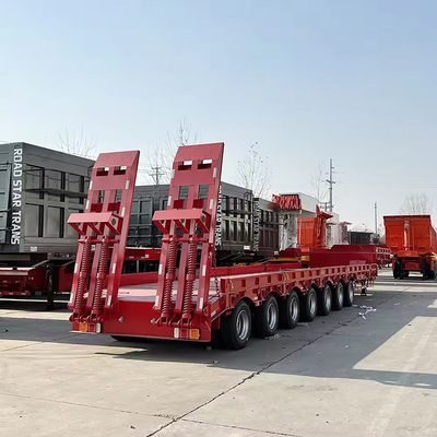 13m 3 Axles 아프리카 시장에 사용 된 낮은 침대 트레일러 평면 침대 트레일러 트럭 트레일러 Camionetas