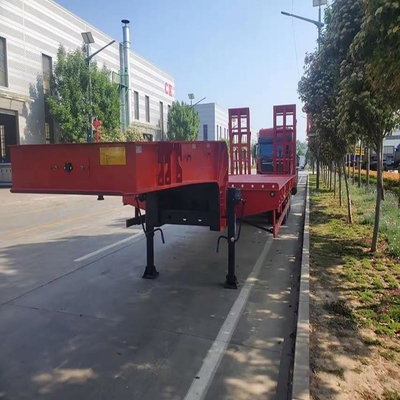 13m 3 Axles 아프리카 시장에 사용 된 낮은 침대 트레일러 평면 침대 트레일러 트럭 트레일러 Camionetas