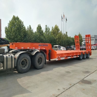 60tons 낮은 침대 반 트레일러 차원 반 평면 트레일러 엑스 롤 1820mm