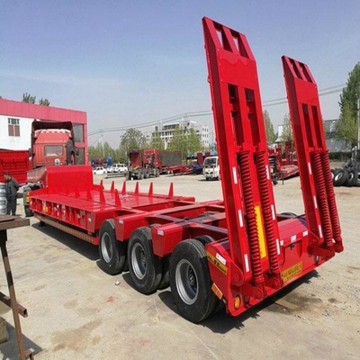 60tons 낮은 침대 반 트레일러 차원 반 평면 트레일러 엑스 롤 1820mm