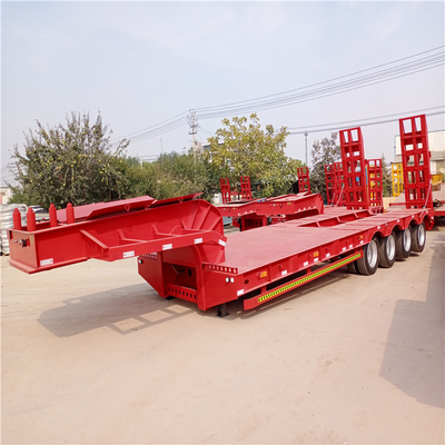 60tons 낮은 침대 반 트레일러 차원 반 평면 트레일러 엑스 롤 1820mm