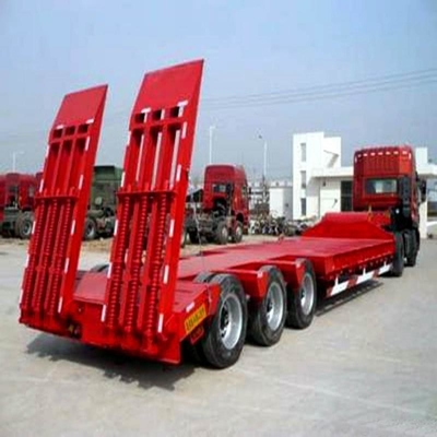 커스터마이징 3 Axles Excavator Transport 60ton 13t Axle와 함께 낮은 침대 반 트레일러 사용