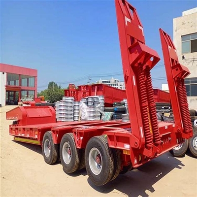 커스터마이징 3 Axles Excavator Transport 60ton 13t Axle와 함께 낮은 침대 반 트레일러 사용