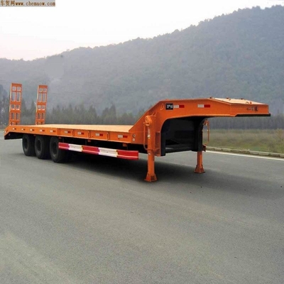 커스터마이징 3 Axles Excavator Transport 60ton 13t Axle와 함께 낮은 침대 반 트레일러 사용
