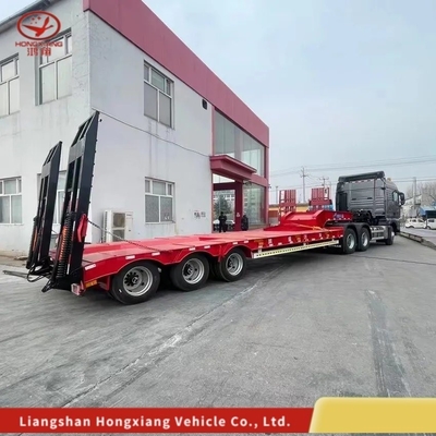가이스 넥 로브 베드 로더 30t 로브 베드 플래트 데크 반 트레일러 가벼운 부대 등급