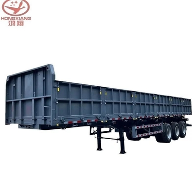 1820mm 발판 밴형 3 트리 엑셀 대량 화물 30t 50t 사이드 벽 울타리 화물 트럭 트레일러