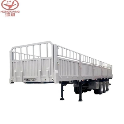 1820mm 발판 밴형 3 트리 엑셀 대량 화물 30t 50t 사이드 벽 울타리 화물 트럭 트레일러